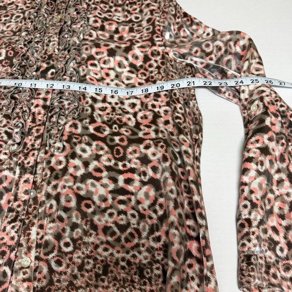 Ruby Rd Pink Leopard Luster Print, Ruffles, Long … - image 6